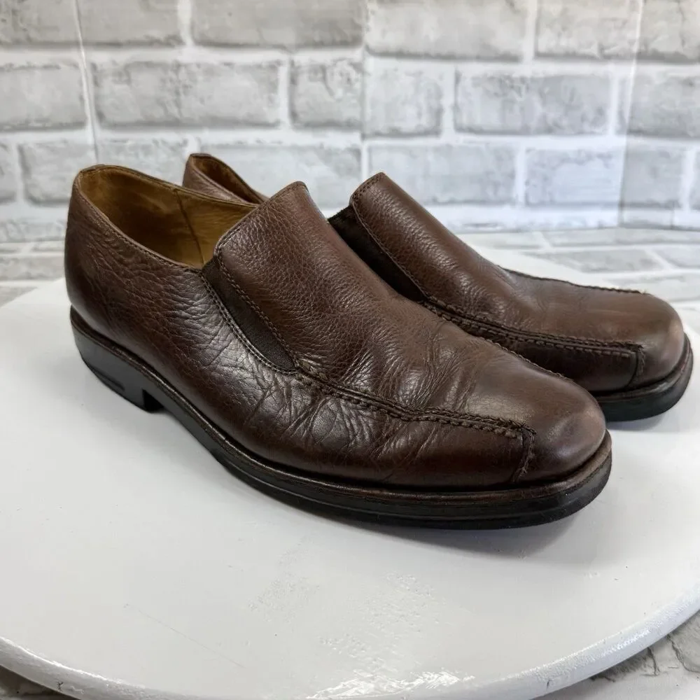 Sandro Men's Size 9.5 D Brown Leather Comfort Soft Gel Slip On Loafers